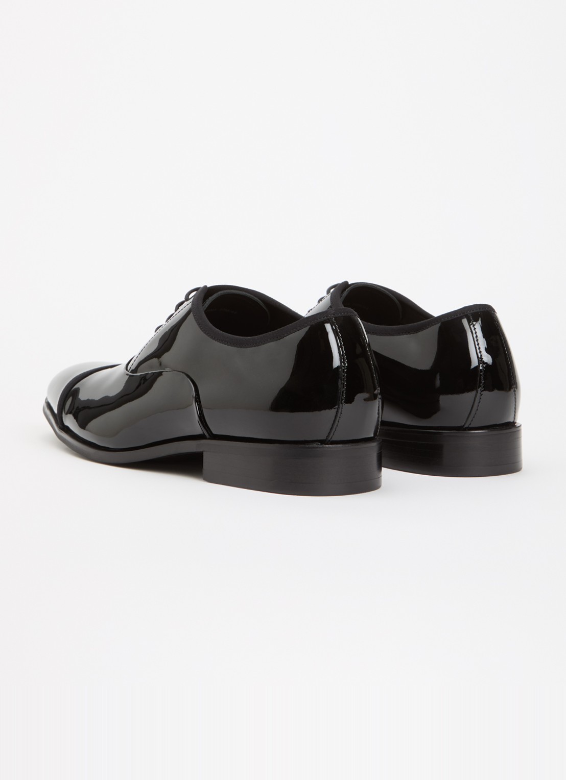 Dune London Wide Fit Shuffle veterschoen van lakleer - achterkant zwart
