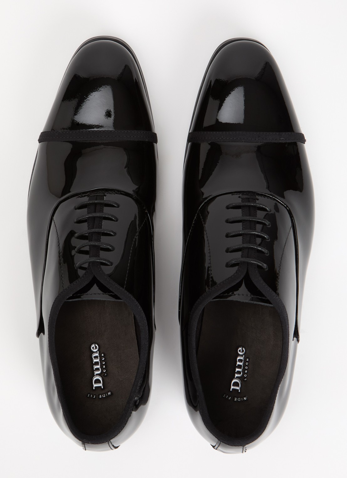 Dune London Wide Fit Shuffle veterschoen van lakleer - detail 4 zwart