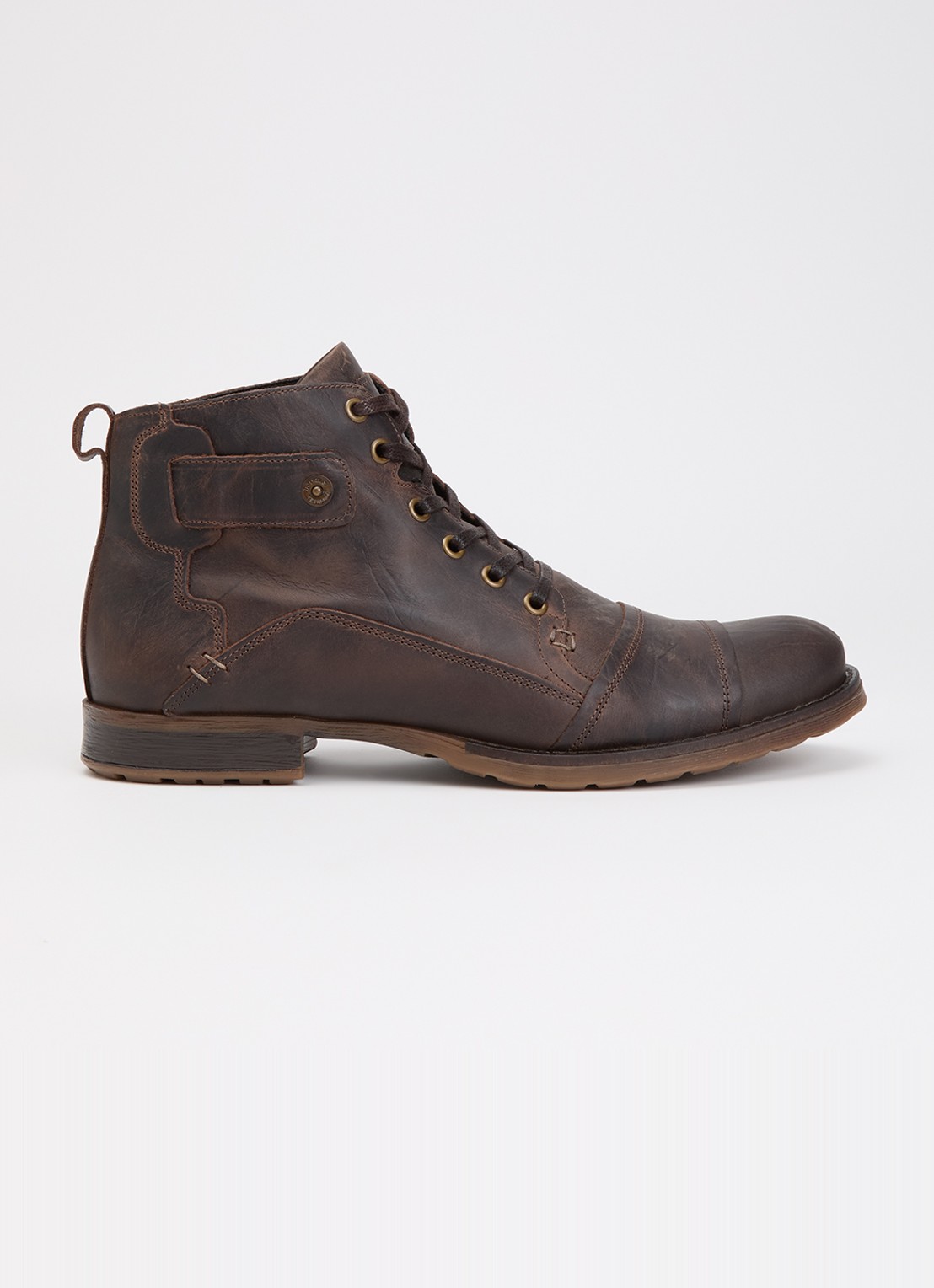 Dune London Wide Fit Simon veterboot van leer - voorkant 3 bruin