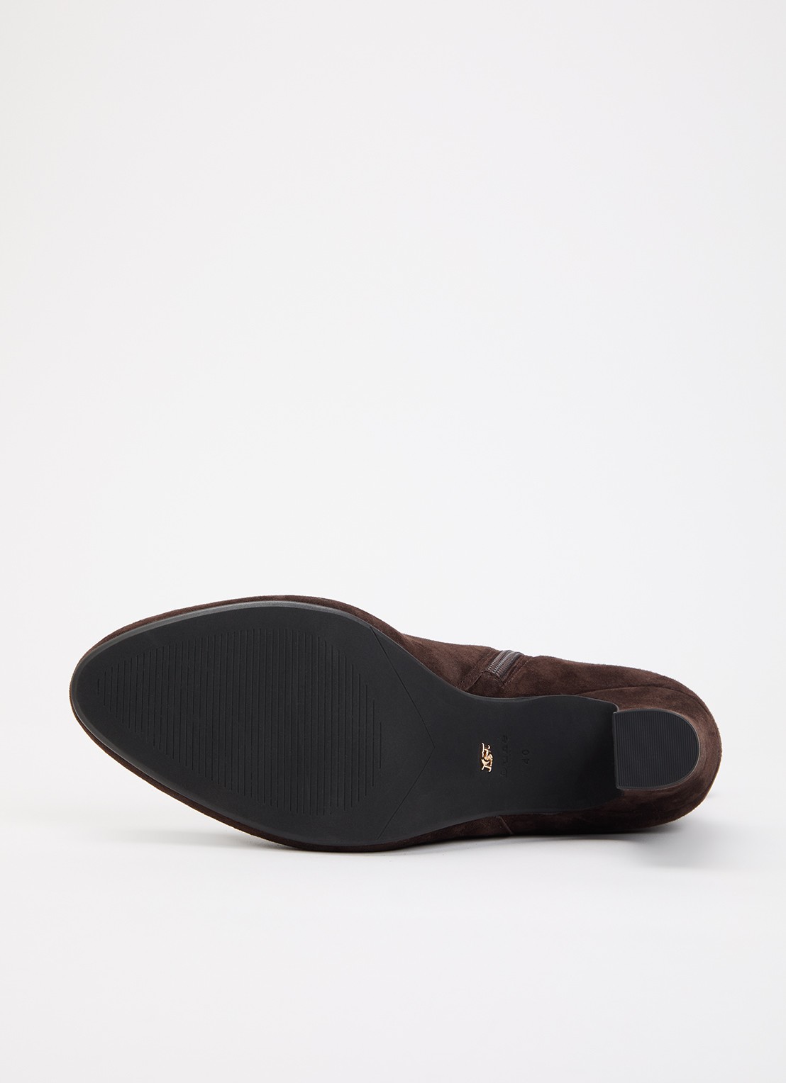 Dune London Wide Fit Simple laars van suède - detail 3 donkerbruin