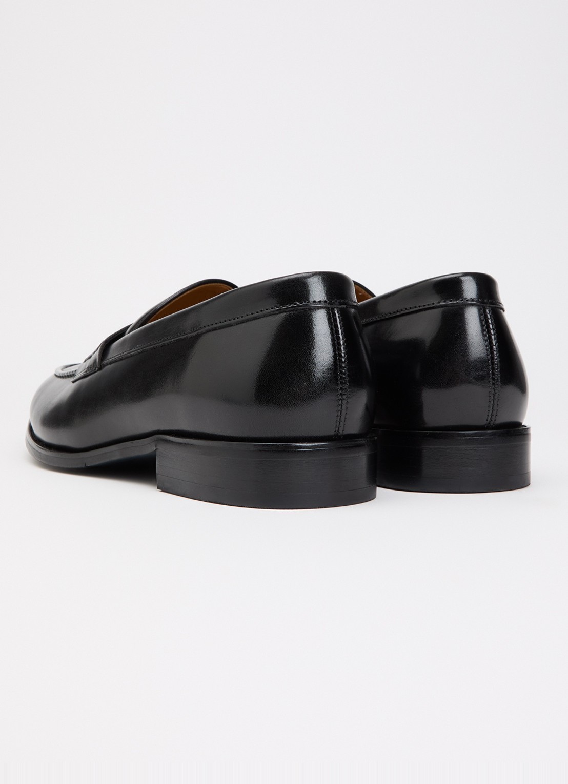 Dune London Wide Fit Skylers loafer van leer - achterkant 5 zwart