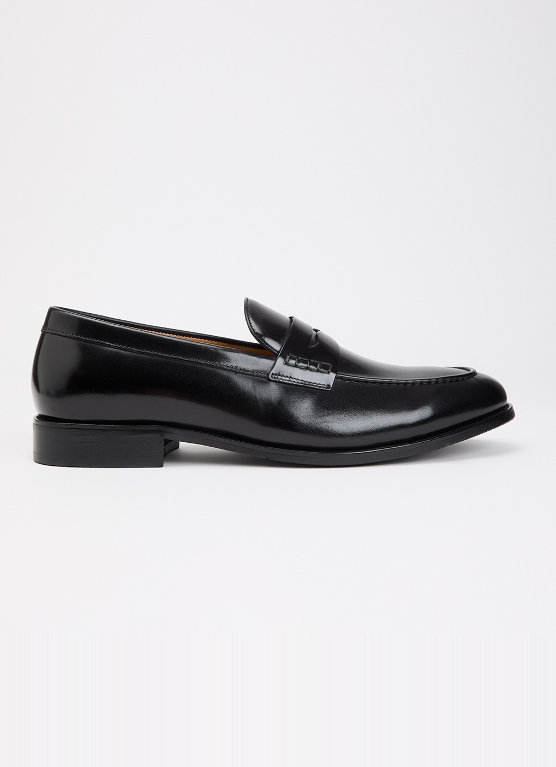Dune London Wide Fit Skylers loafer van leer - voorkant zwart