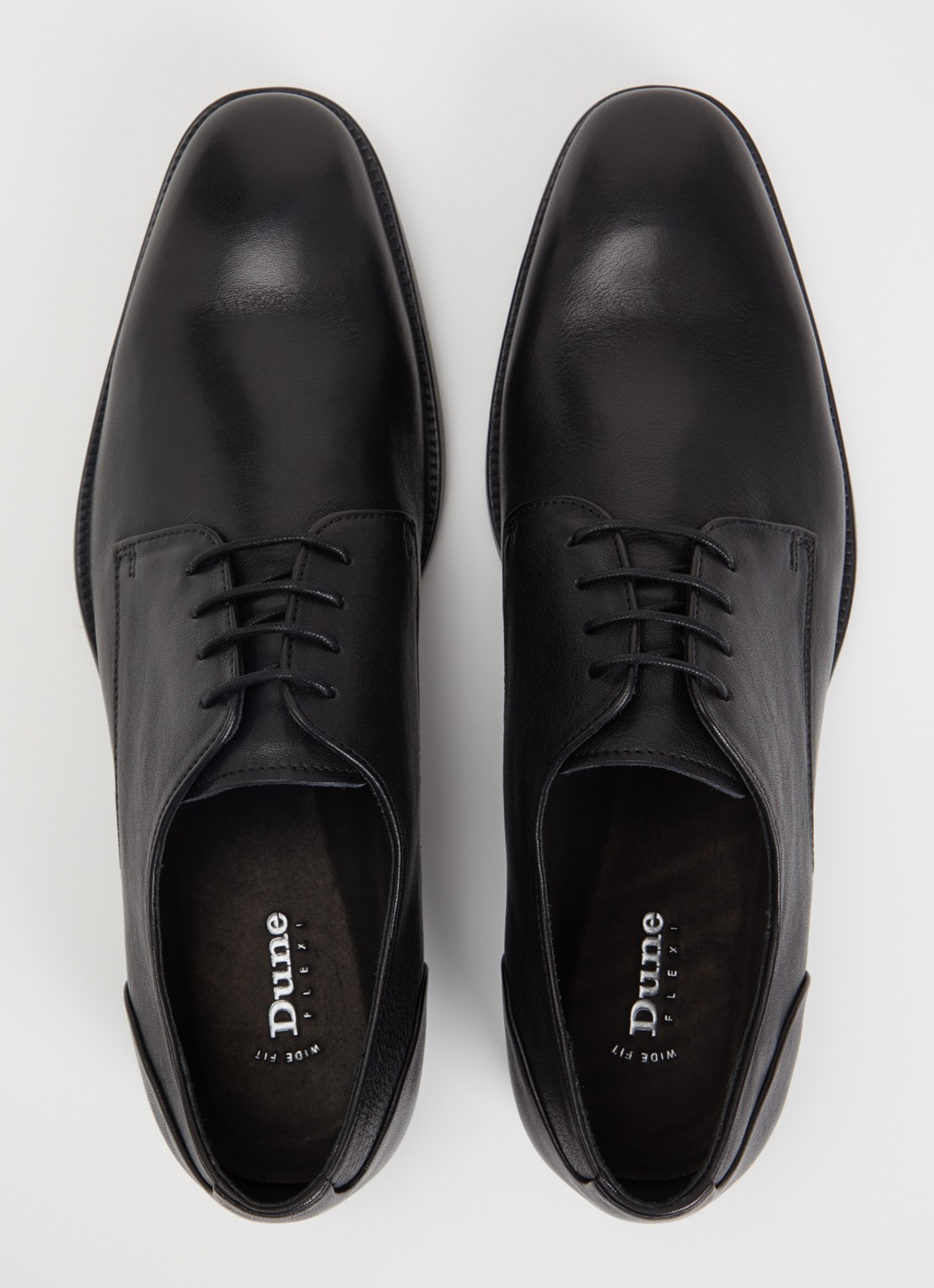 Dune London Wide Fit Sole veterschoen van leer  - detail 3 zwart