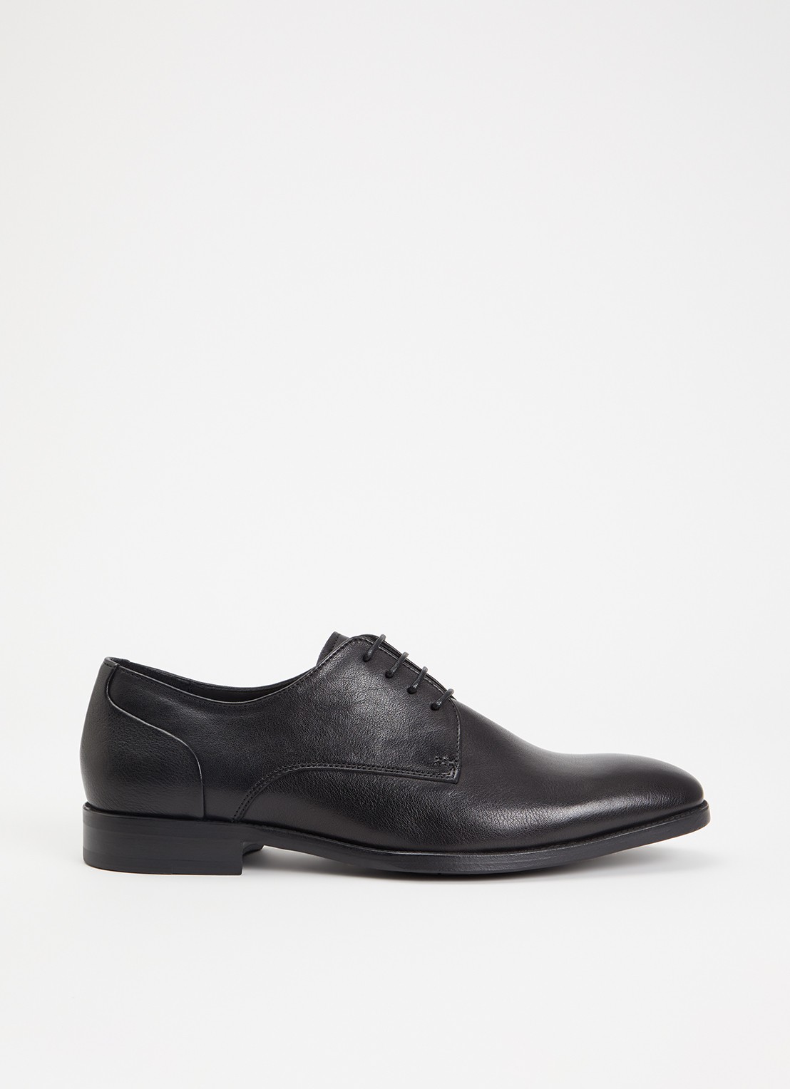 Dune London Wide Fit Sole veterschoen van leer  - voorkant zwart