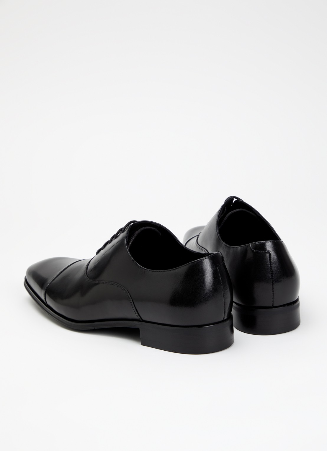 Dune London Wide Fit Solver veterschoen van leer met lakfinish - achterkant 5 zwart