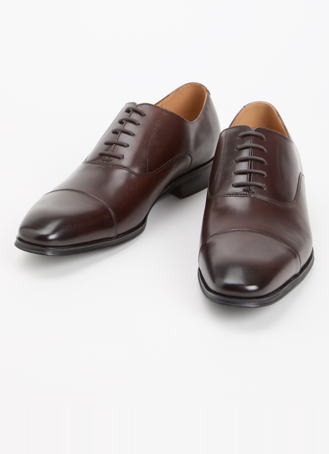 Dune London Wide Fit Solver veterschoen van leer met lakfinish - detail 2 donkerbruin