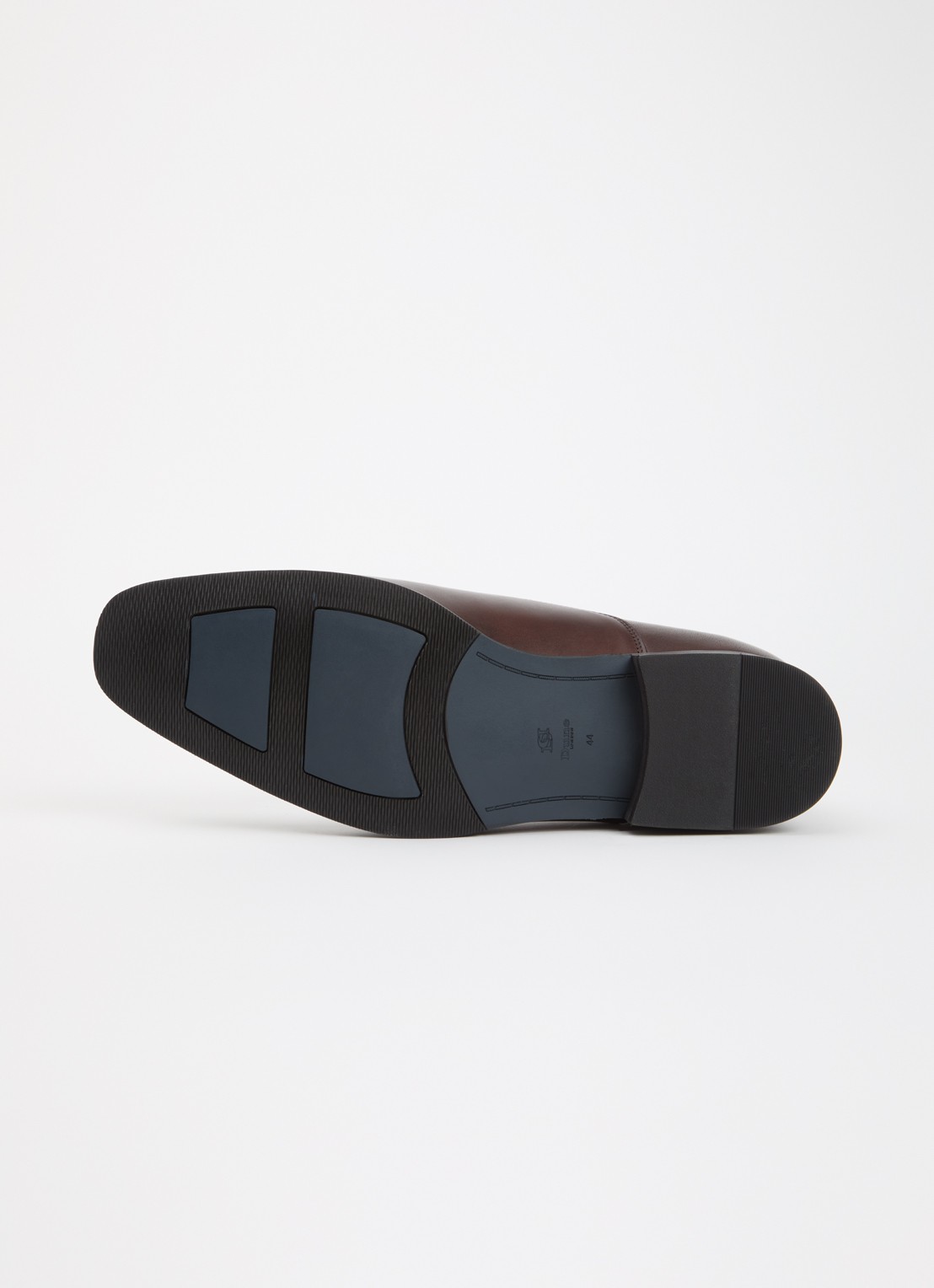 Dune London Wide Fit Solver veterschoen van leer met lakfinish - detail 4 donkerbruin
