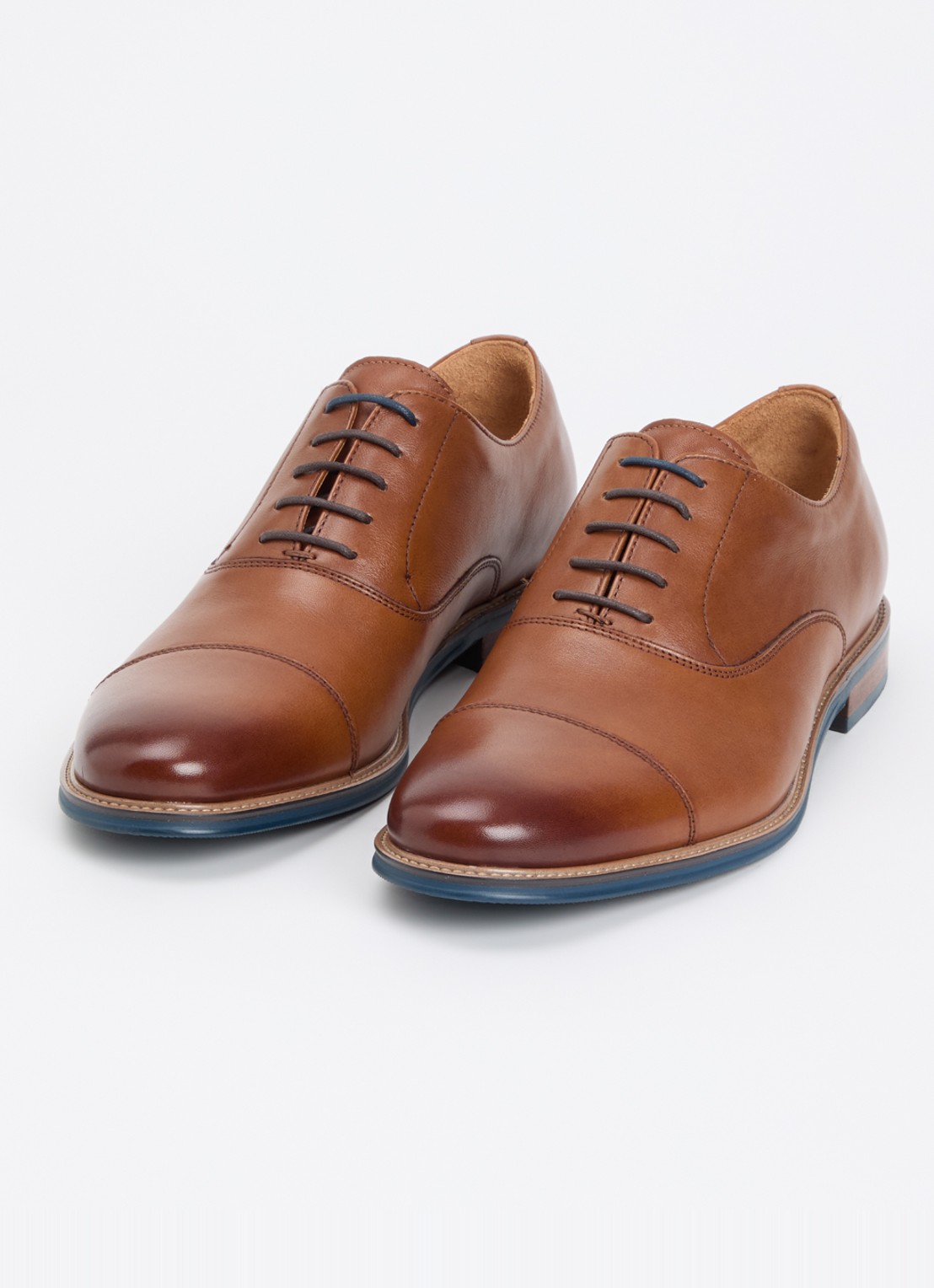 Dune London Wide Fit Stanlakes veterschoen van leer - detail 3 cognac