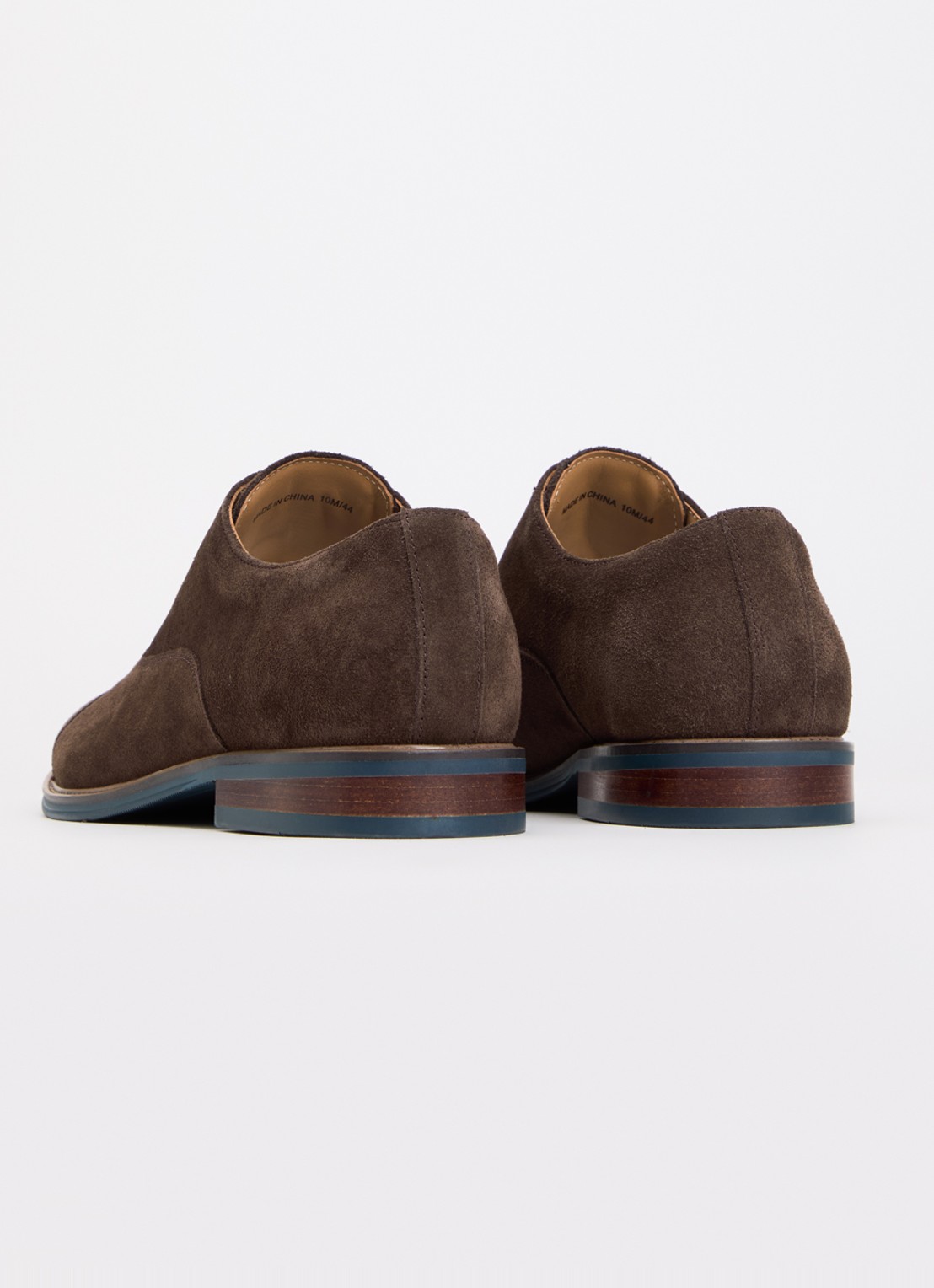 Dune London Wide Fit Stanlakes veterschoen van suède - achterkant donkerbruin