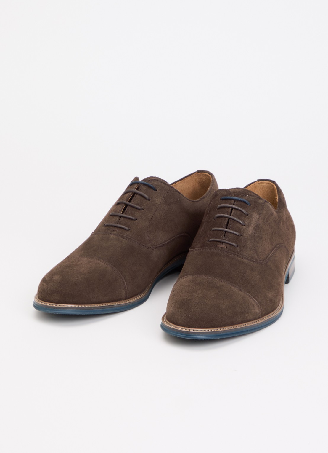 Dune London Wide Fit Stanlakes veterschoen van suède - detail 2 donkerbruin