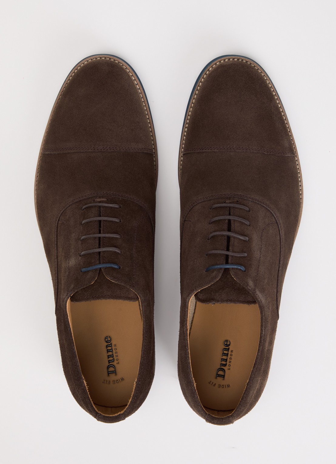 Dune London Wide Fit Stanlakes veterschoen van suède - detail 3 donkerbruin