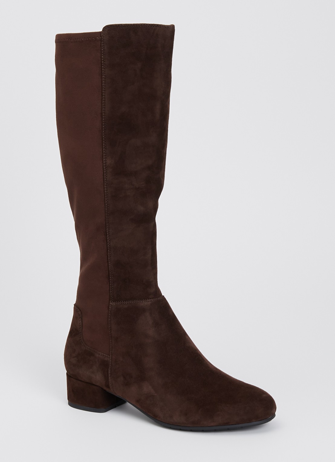 Dune London Wide fit Tayla laars - voorkant 3 donkerbruin
