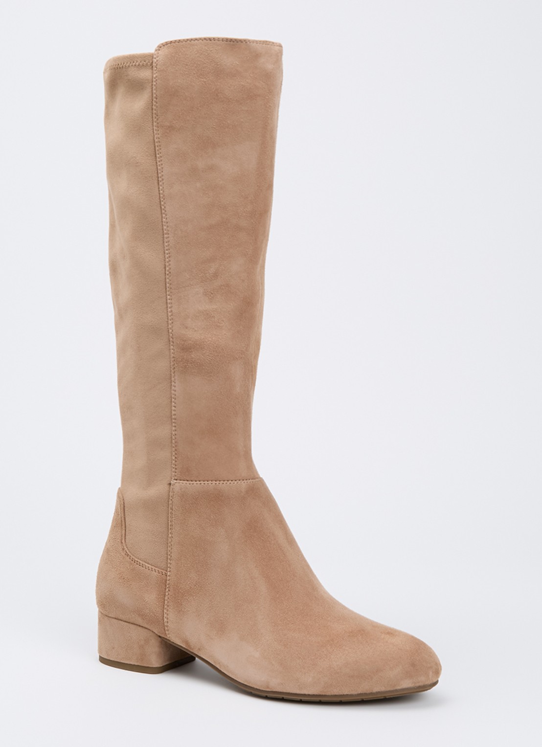 Dune London Wide fit Tayla laars - voorkant 6 beige