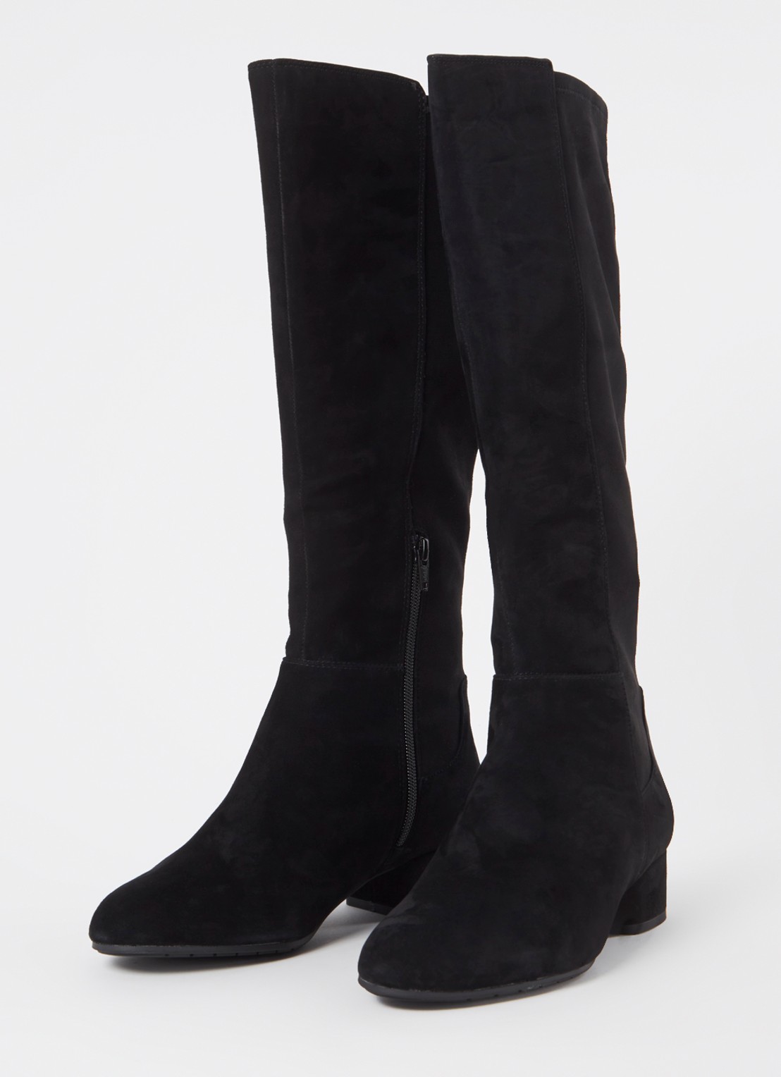 Dune London Wide fit Tayla laars - detail zwart - suède