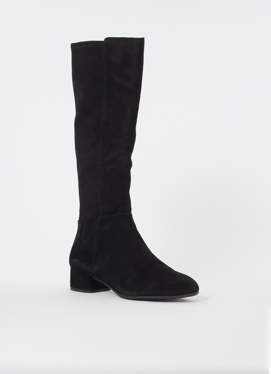 Dune London Wide fit Tayla laars - voorkant 4 zwart - suède