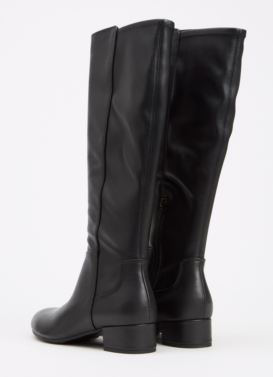Dune London Wide fit Tayla laars - achterkant zwart - leather
