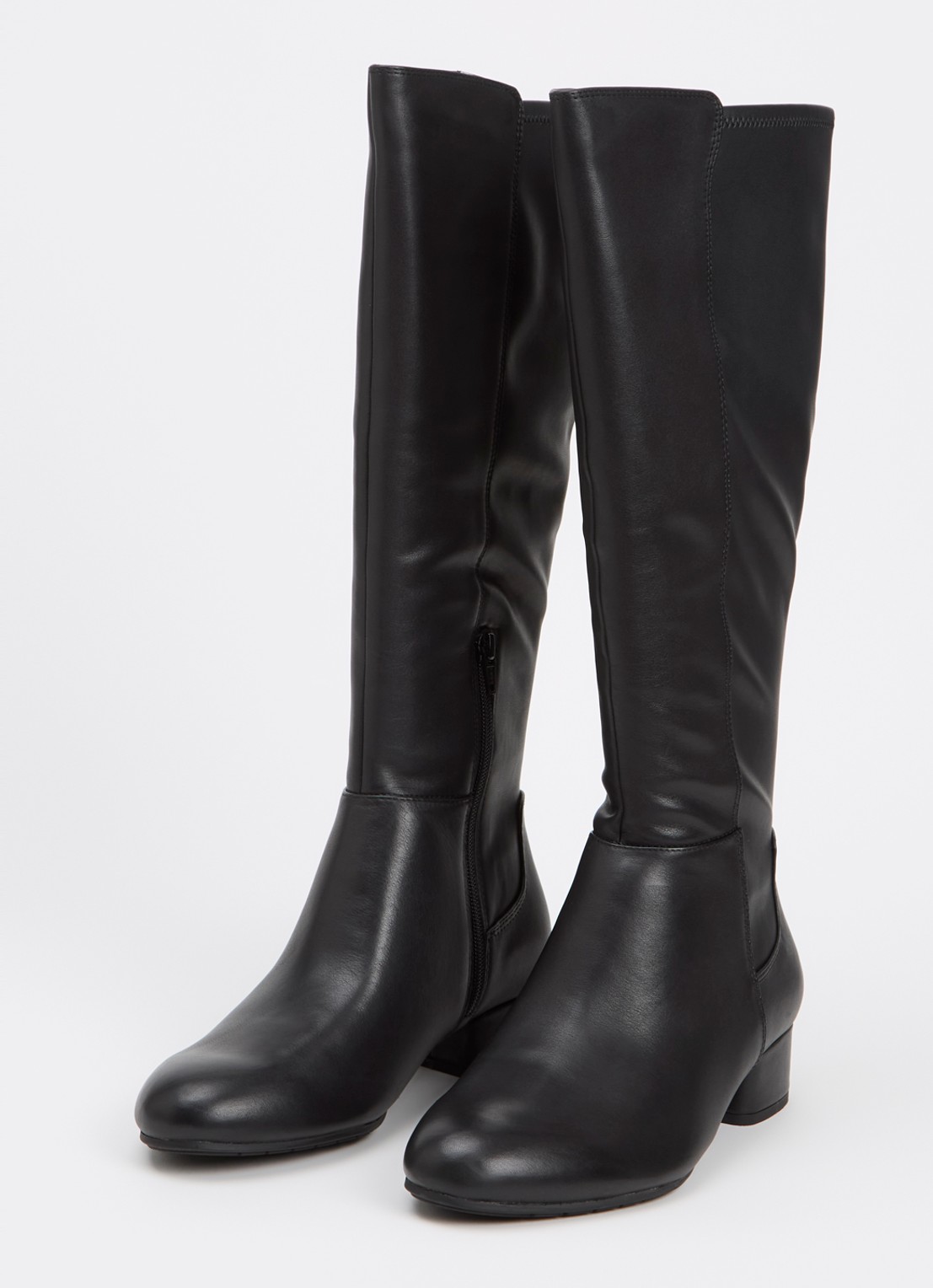 Dune London Wide fit Tayla laars - detail 3 zwart - leather