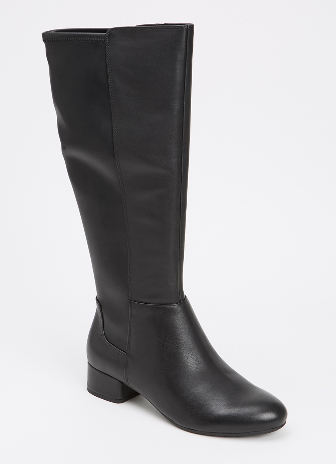 Dune London Wide fit Tayla laars - voorkant 2 zwart - leather