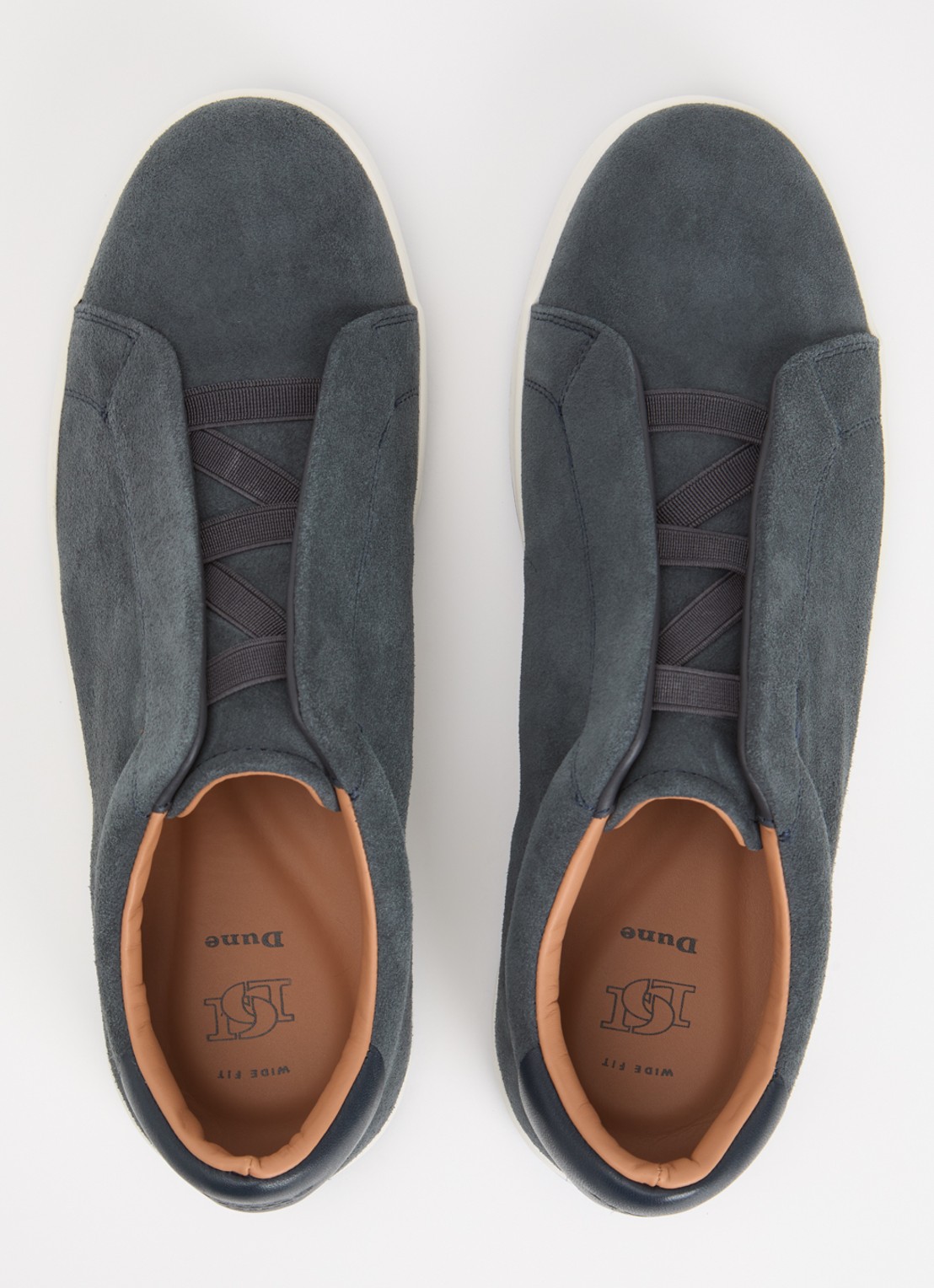 Dune London Wide Fit Troys sneaker  - detail 2 donkerblauw