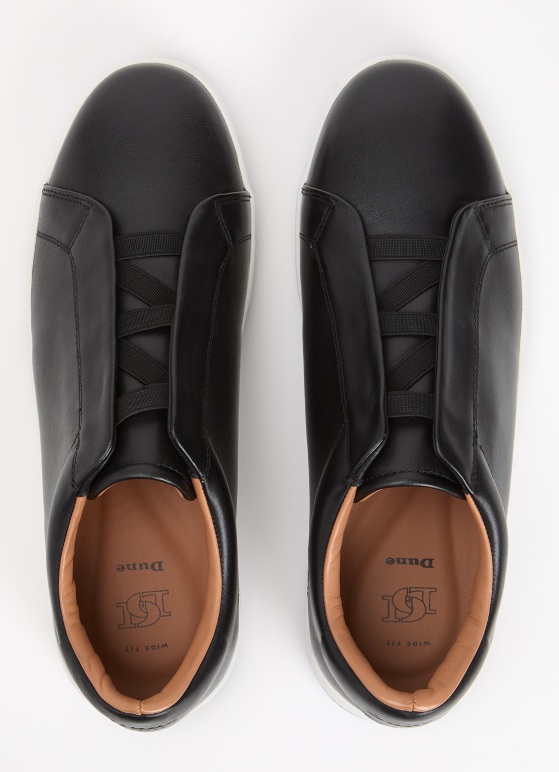 Dune London Wide Fit Troys sneaker  - detail 4 zwart