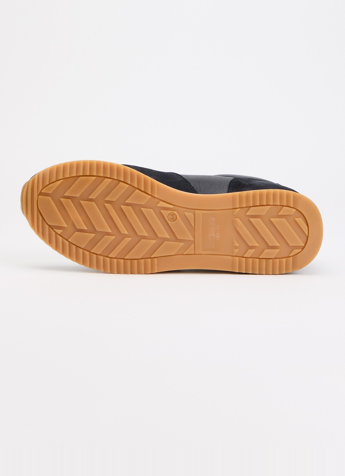 Dune London Wide Fit Trusting sneaker van leer met details van suède - detail 4 donkerblauw