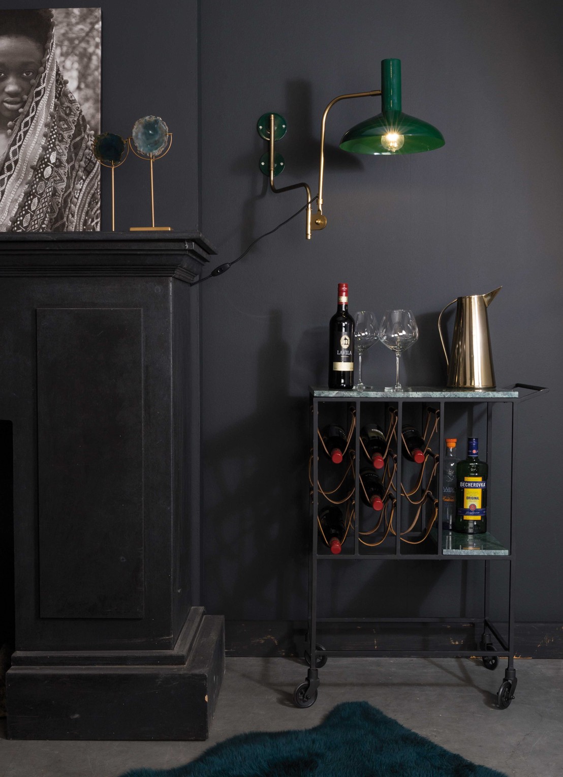 Dutchbone Mil trolley - voorkant 3 groen