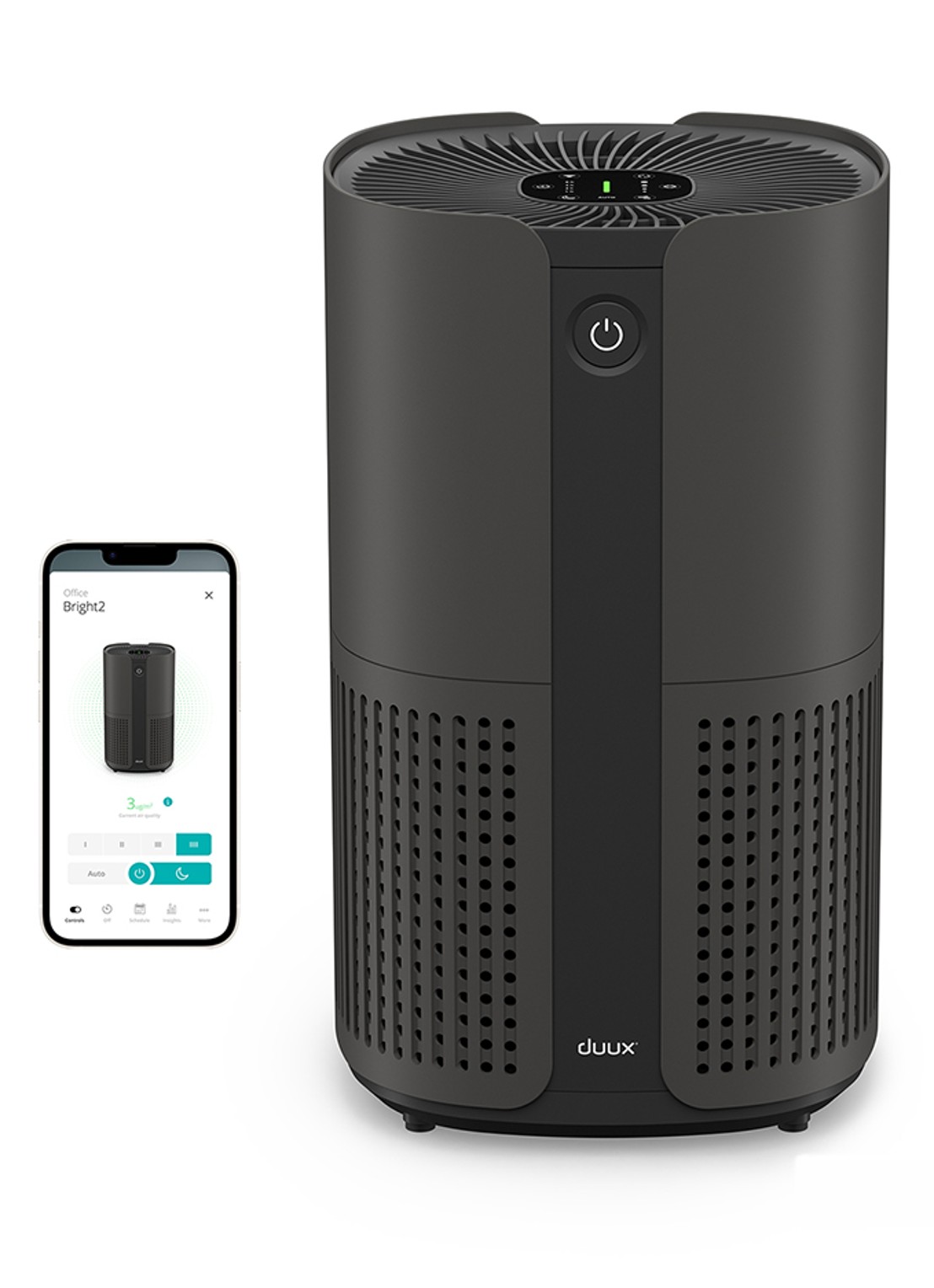 Duux Bright 2 Smart luchtreiniger - voorkant zwart