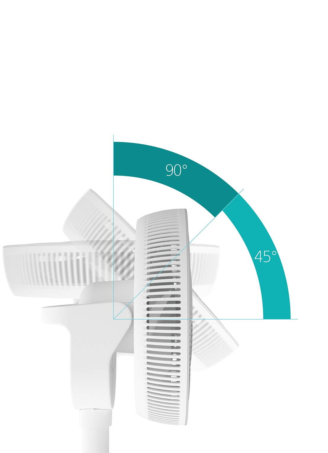 Duux Whisper 2 Smart verstelbare vloerventilator, 92 cm hoog - detail 4 wit