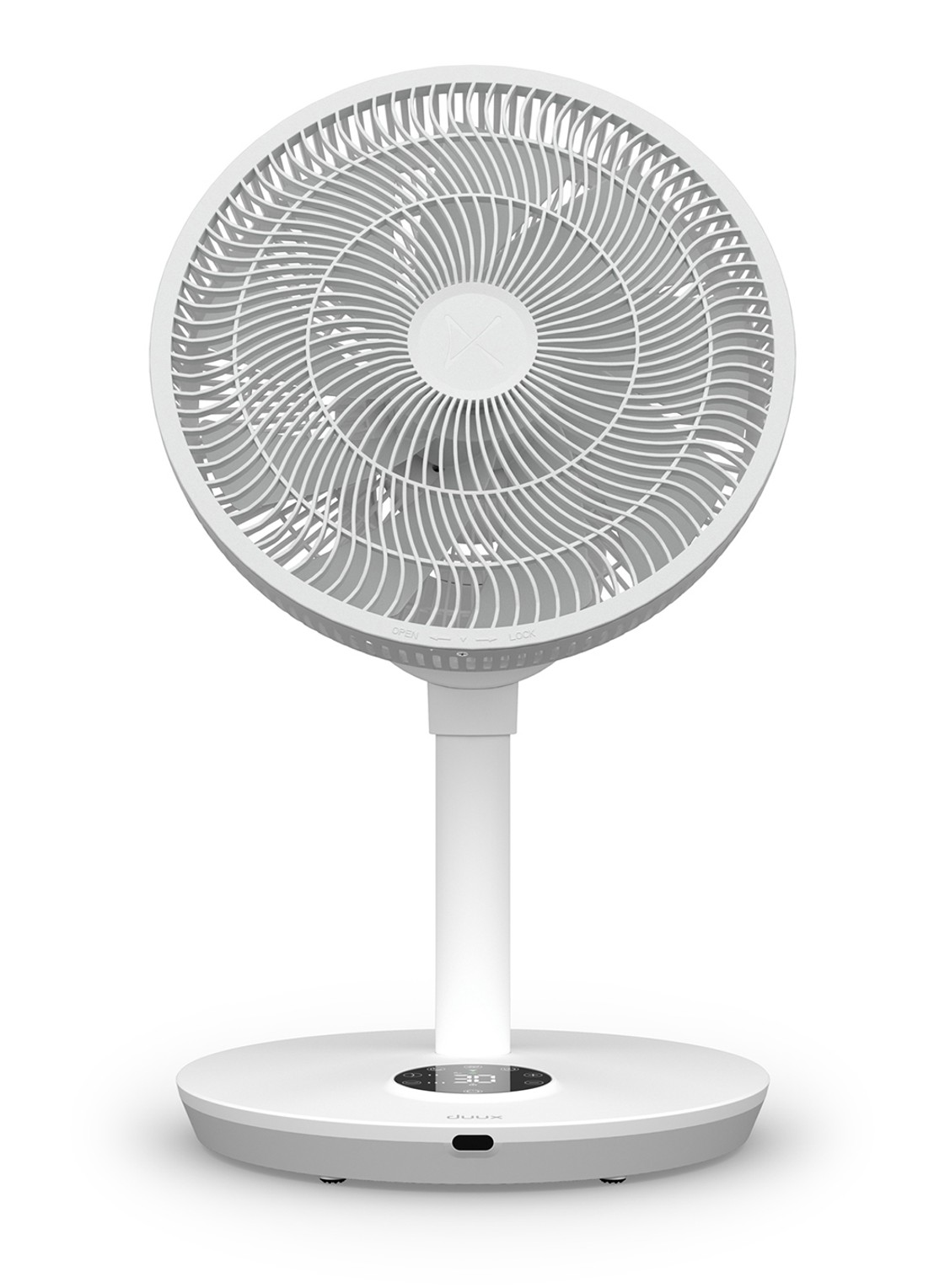 Duux Whisper 2 Smart verstelbare vloerventilator, 92 cm hoog - voorkant wit