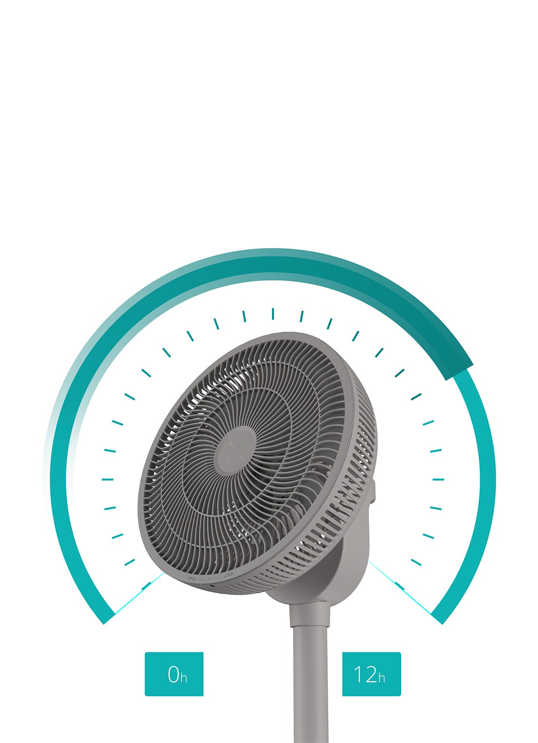 Duux Whisper 2 Smart verstelbare vloerventilator, 92 cm hoog - detail 4 grijs