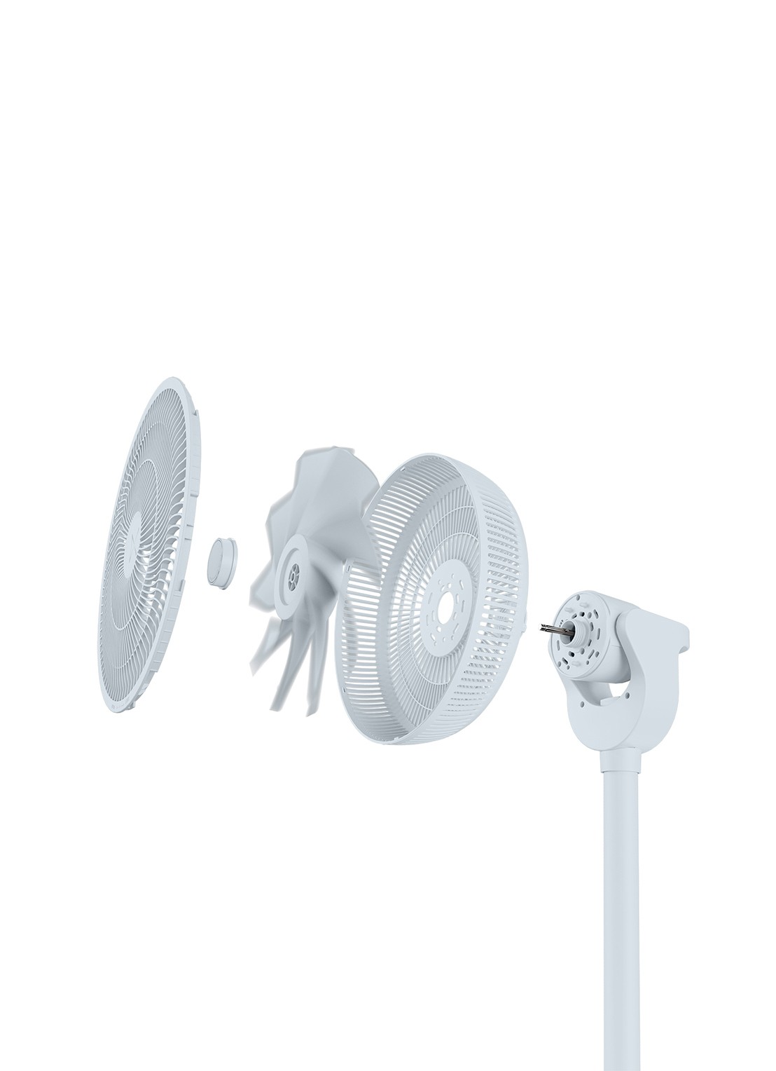 Duux Whisper 2 Smart verstelbare vloerventilator, 92 cm hoog - detail 6 blauwgrijs