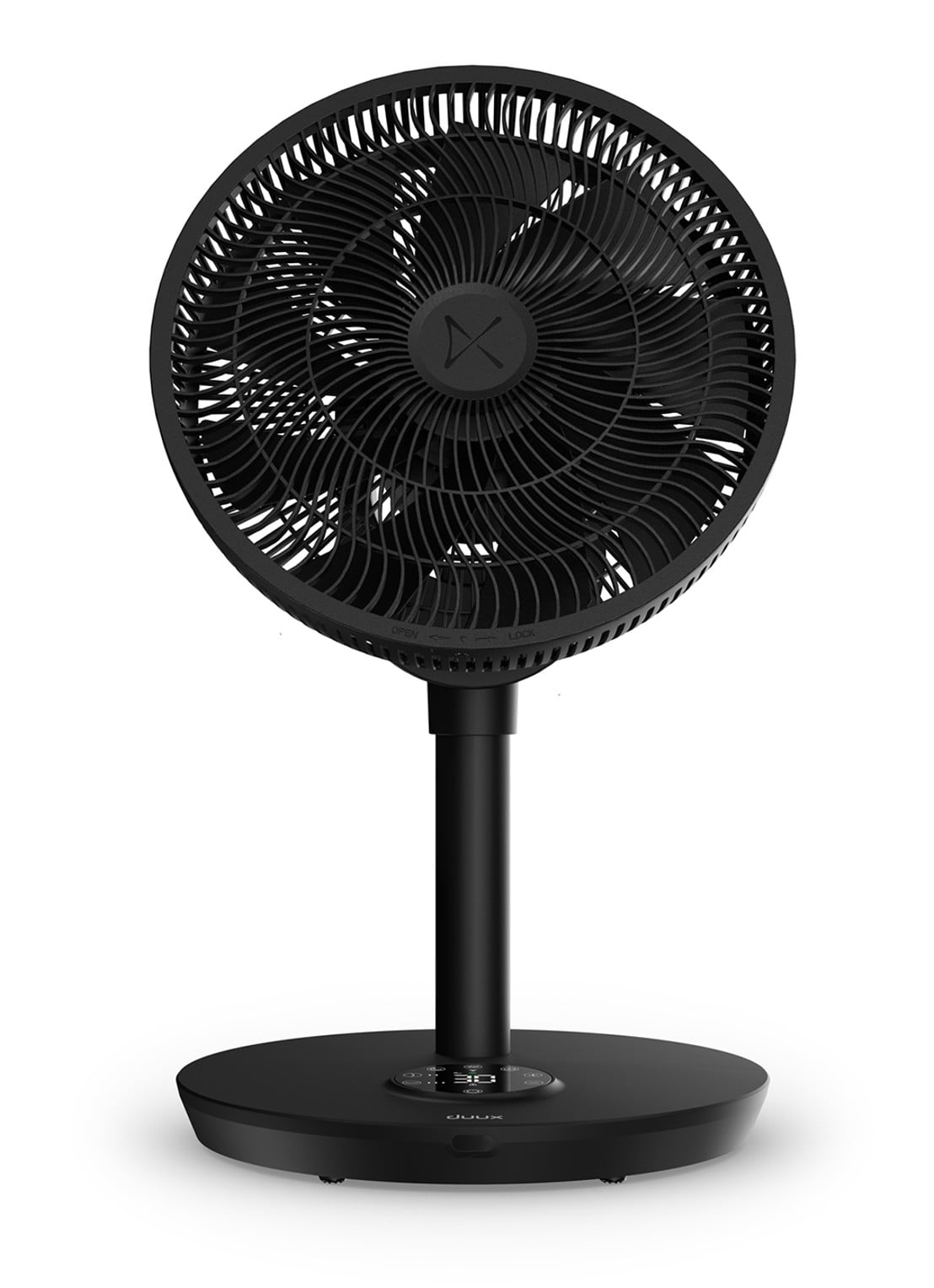 Duux Whisper 2 verstelbare vloerventilator, 92 cm hoog - voorkant zwart
