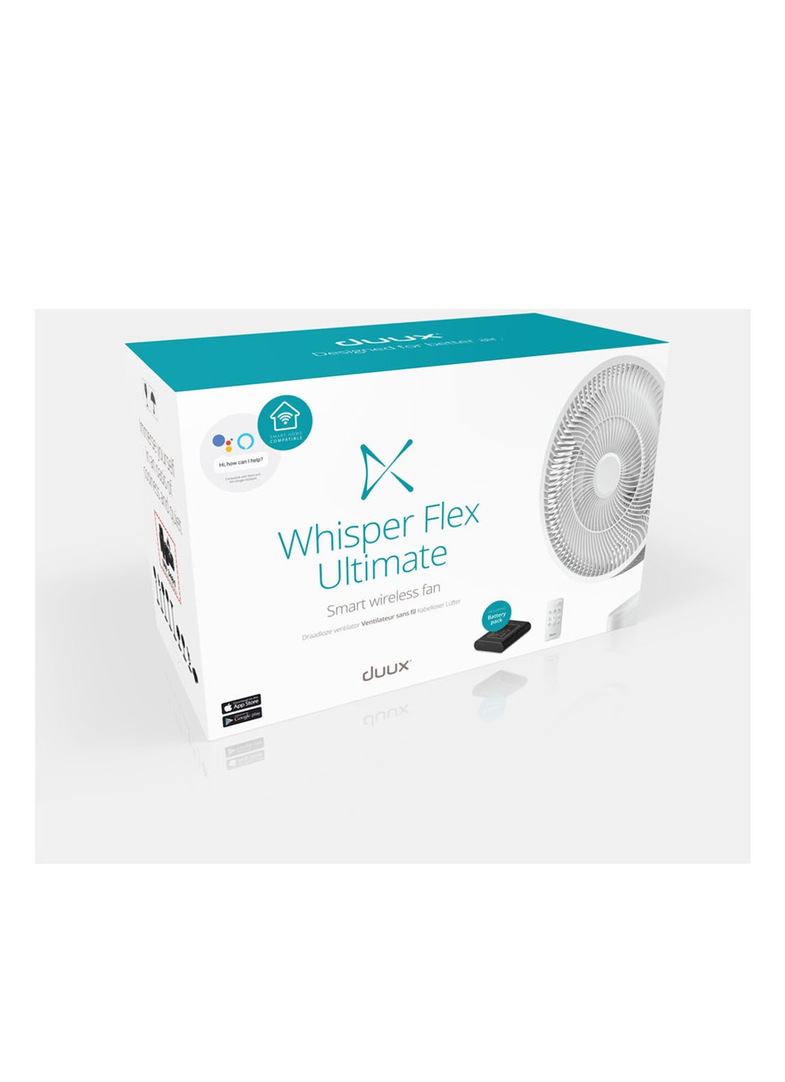 Duux Whisper Flex Ultimate verstelbare vloerventilator met batterij, 103 cm - detail 7 wit