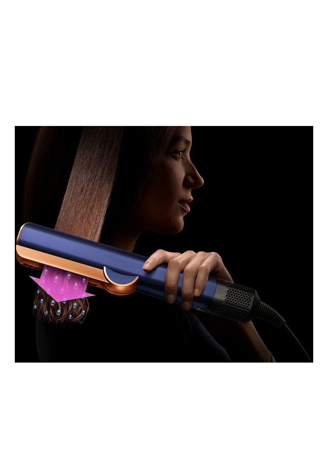 Dyson Airstrait Prusian stijltang - blauw / koper  - detail 5 blauw