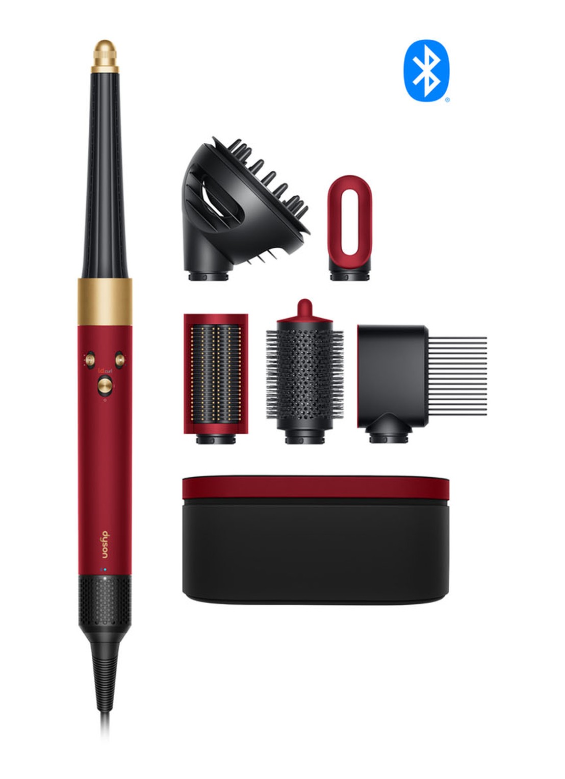 Dyson Airwrap i.d. - Red Velvet/Gold Curly + Coily  - voorkant red velvet/gold