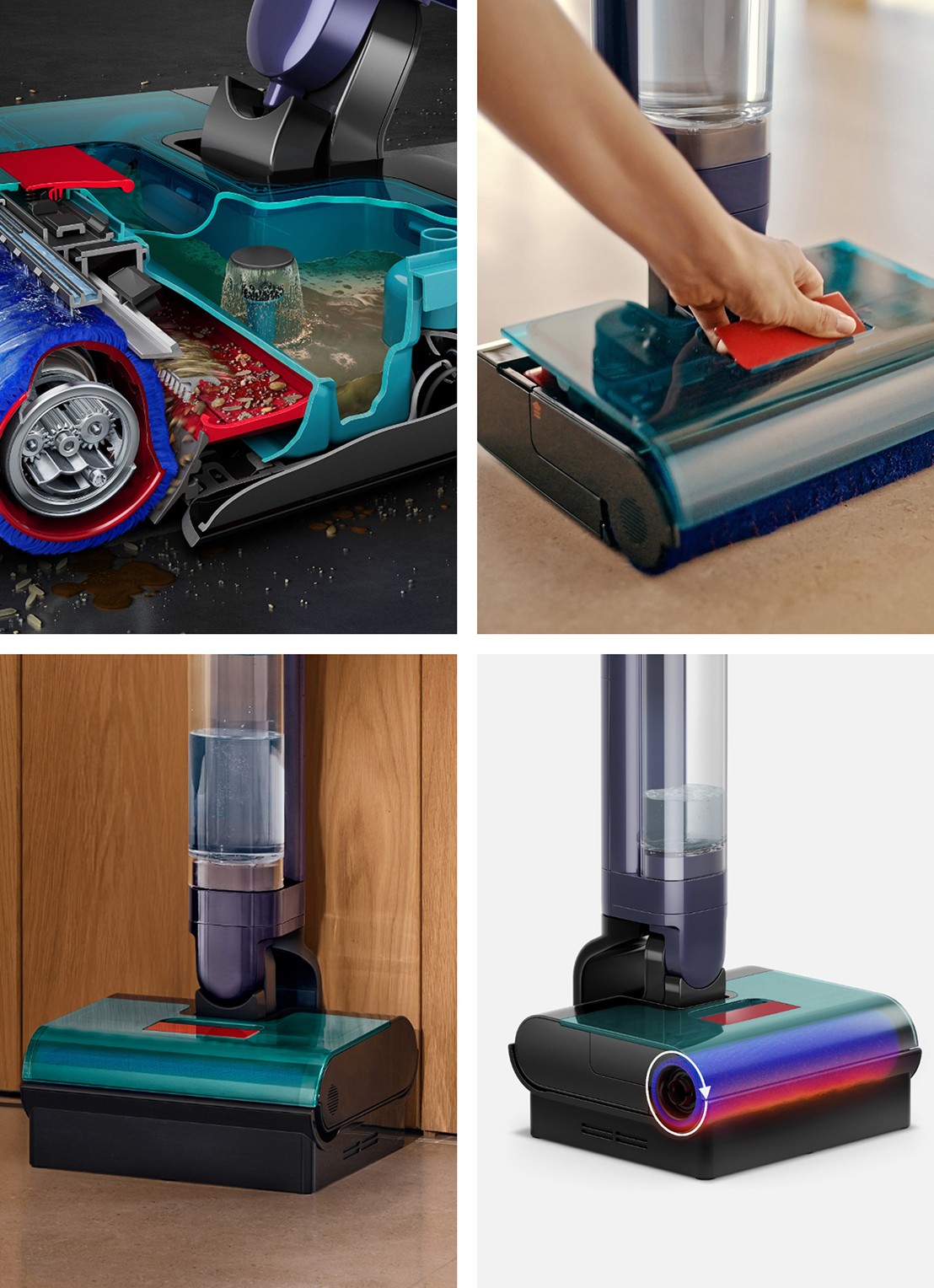 Dyson Dyson Clean+Wash Hygiene vloerreiniger 110 cm - detail blauw