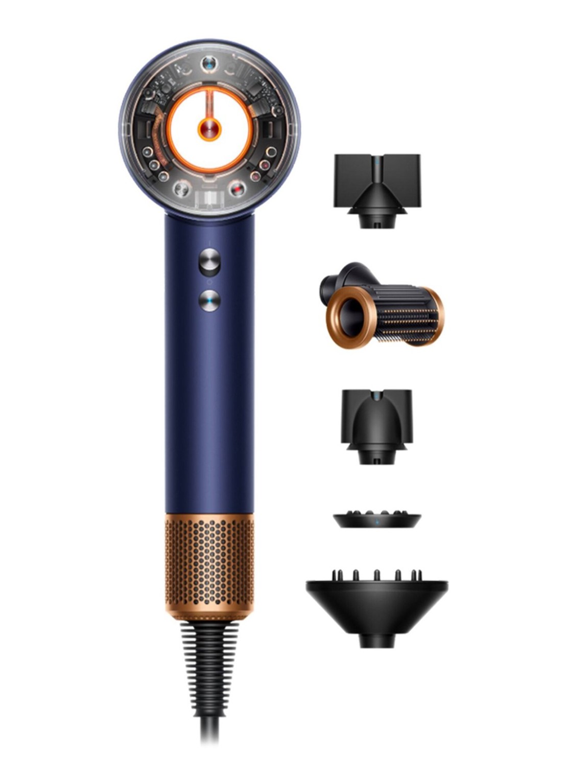 Dyson Dyson Supersonic Nural™ föhn - Straight+Wavy (Pruisisch Blauw/Koper) - voorkant pruisisch blauw/ koper
