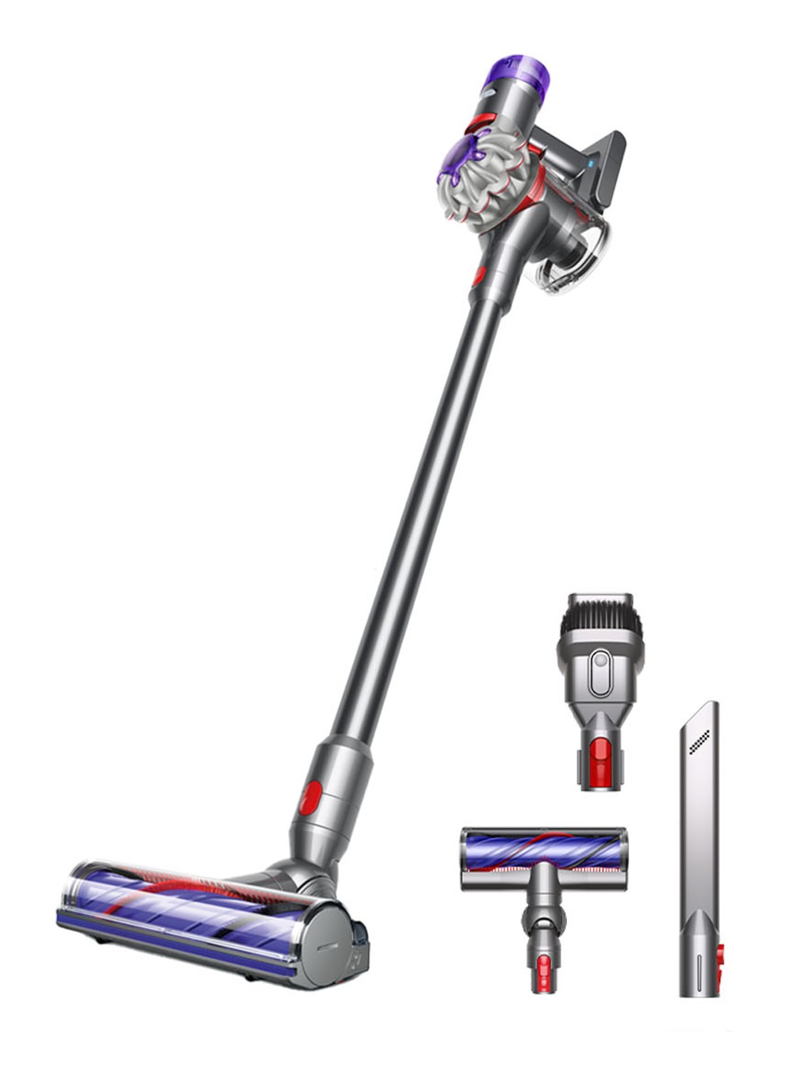 Dyson Dyson V8 steelstofzuiger 125 cm - zilver / nikkel - voorkant zilver