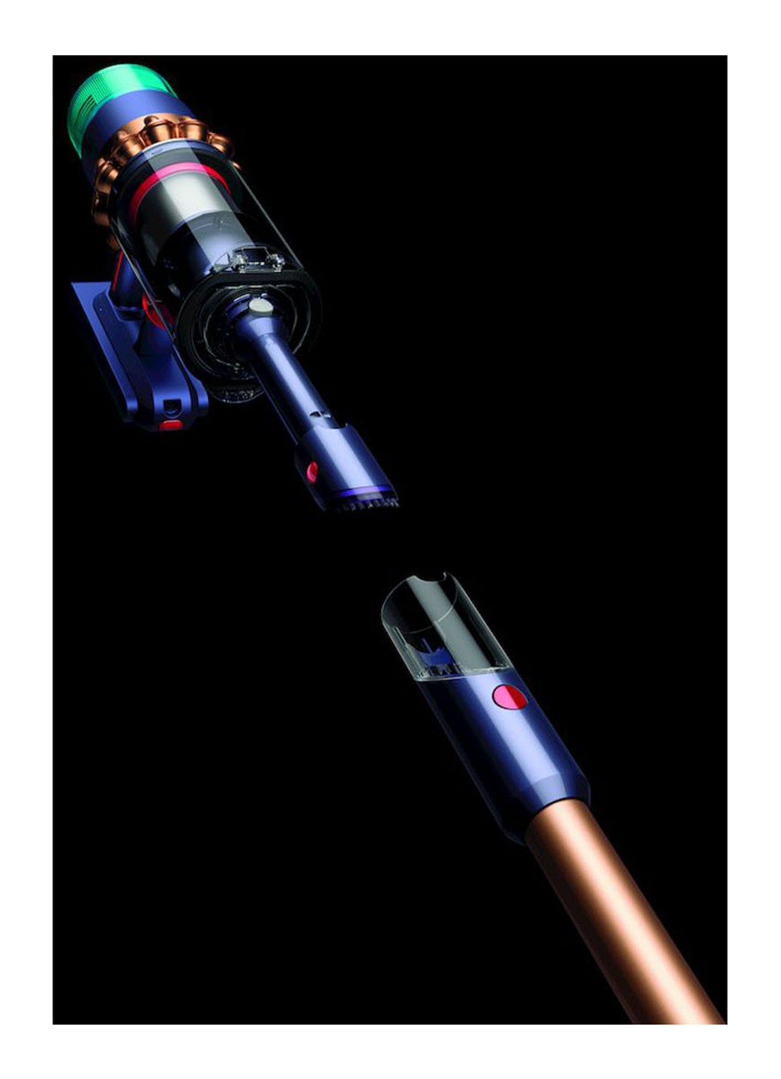Dyson Gen5 Detect steelstofzuiger 127,6 cm - blauw / koper - detail 2 blauw