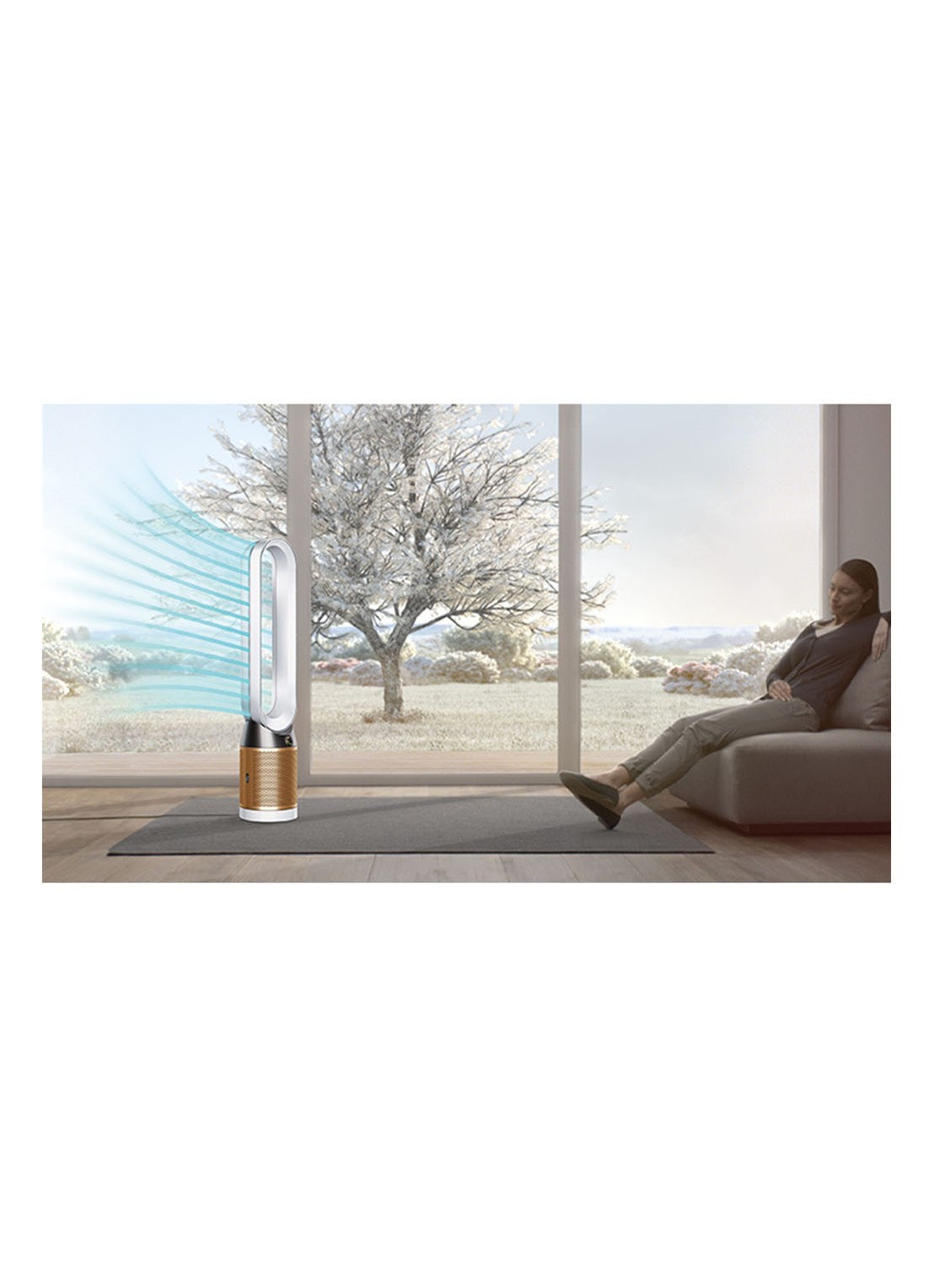 Dyson Pure Cool Cryptomic Tower luchtreiniger en torenventilator, 105 cm hoog - voorkant 7 goud