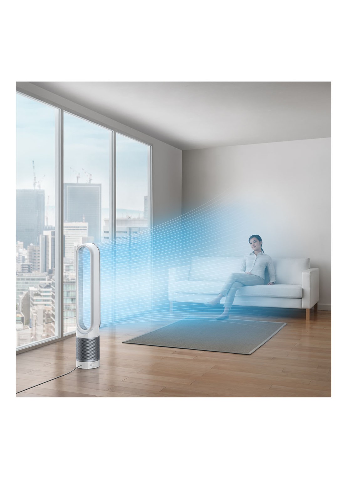 Dyson Pure Cool luchtreiniger & vloerventilator, 101,8 cm hoog - voorkant 6 zilver