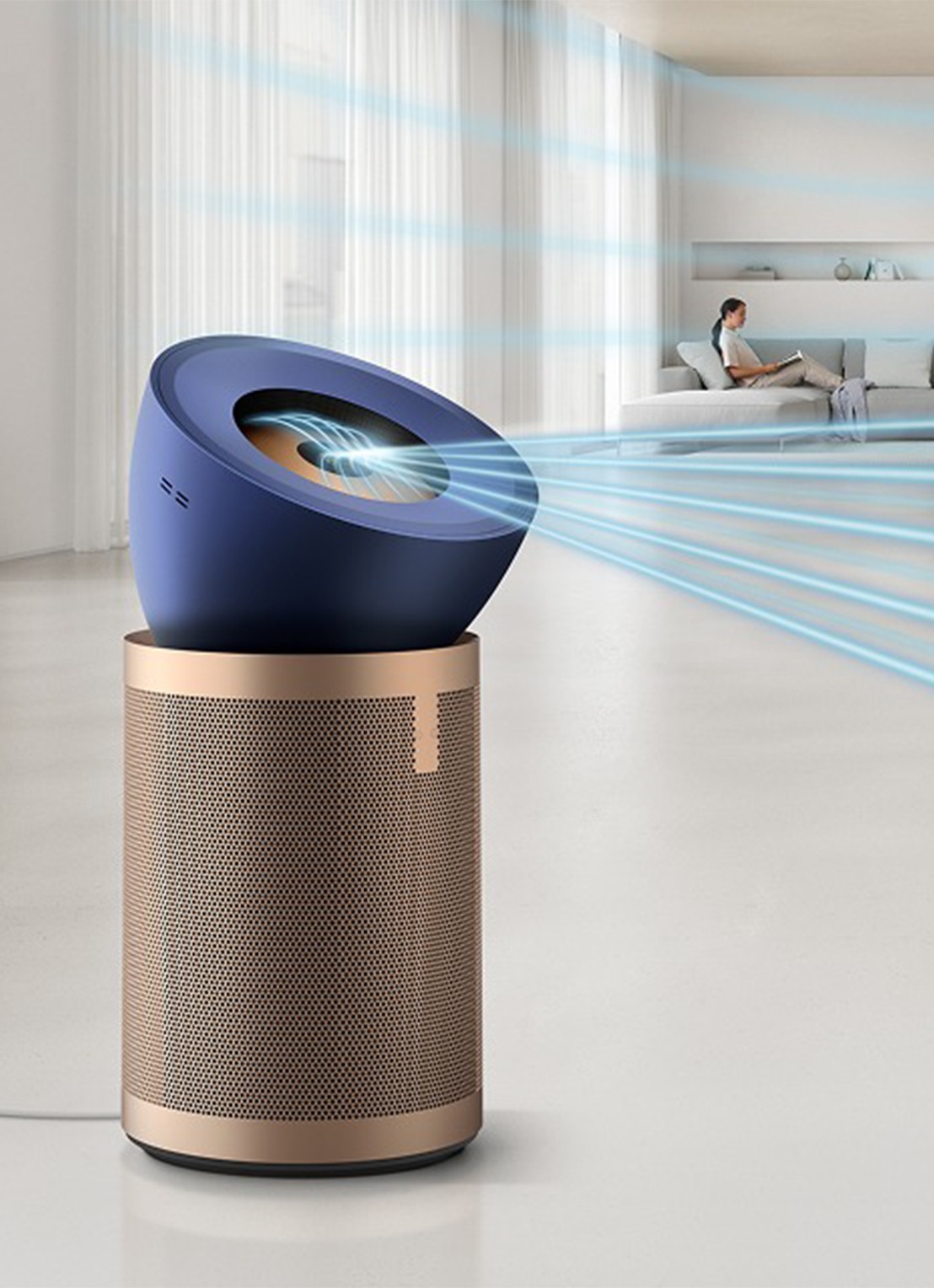 Dyson Purifier Big+Quiet Formaldehyde luchtreiniger, 83 cm hoog - detail 3 donkerblauw