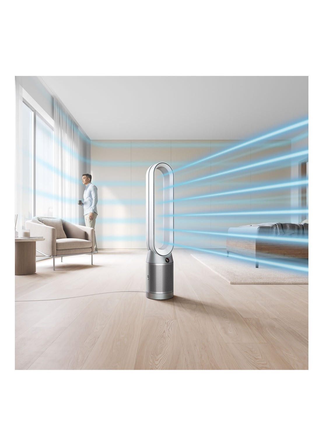 Dyson Purifier Cool Auto React luchtreiniger, koeler & vloerventilator,  105 cm hoog - wit / nikkel - detail 5 wit