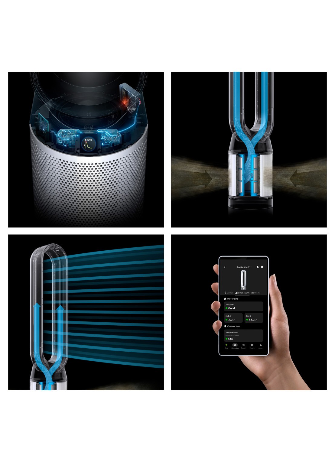 Dyson Purifier Cool PC1 luchtreiniger & vloerventilator, 105 cm - detail 4 zilver