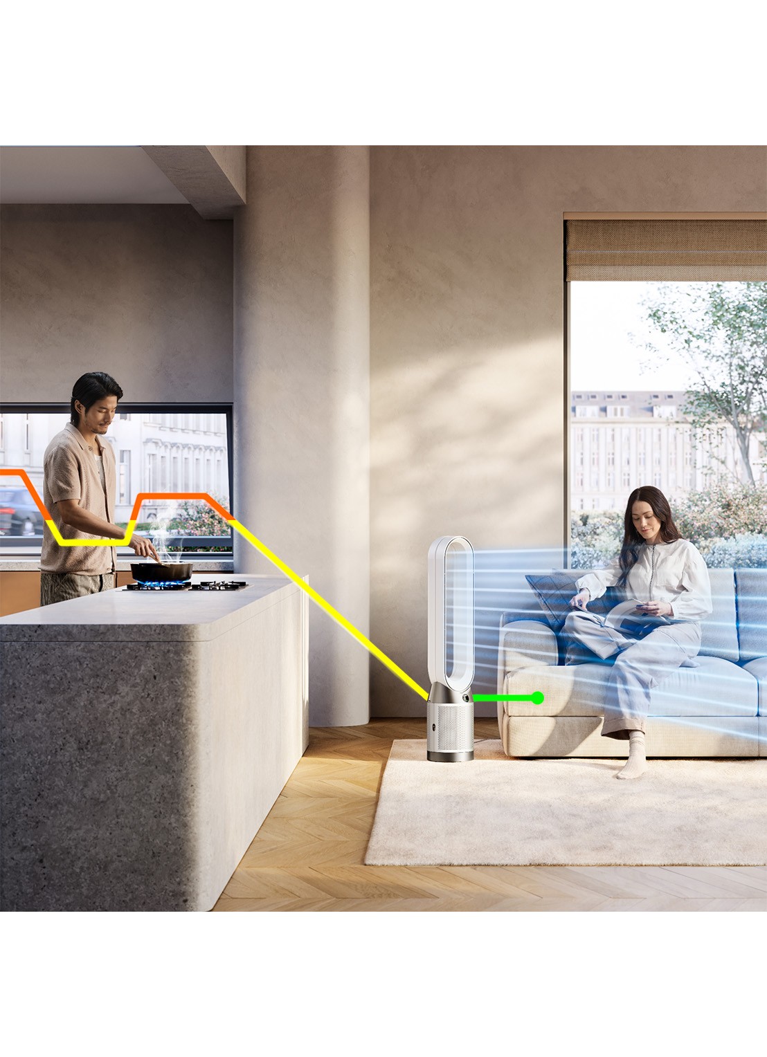Dyson Purifier Cool PC1 luchtreiniger & vloerventilator, 105 cm - voorkant 6 zilver
