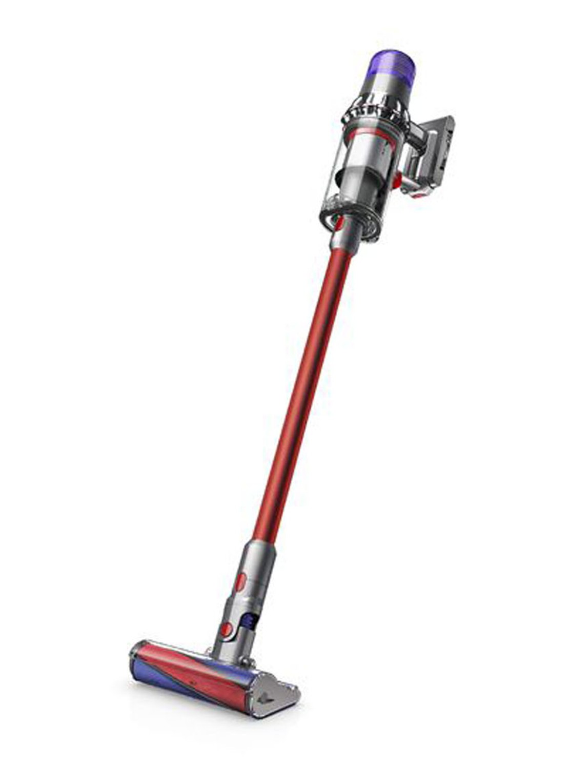 Dyson V11 Fluffy steelstofzuiger - nikkel / rood  - voorkant 6 nikkel / rood