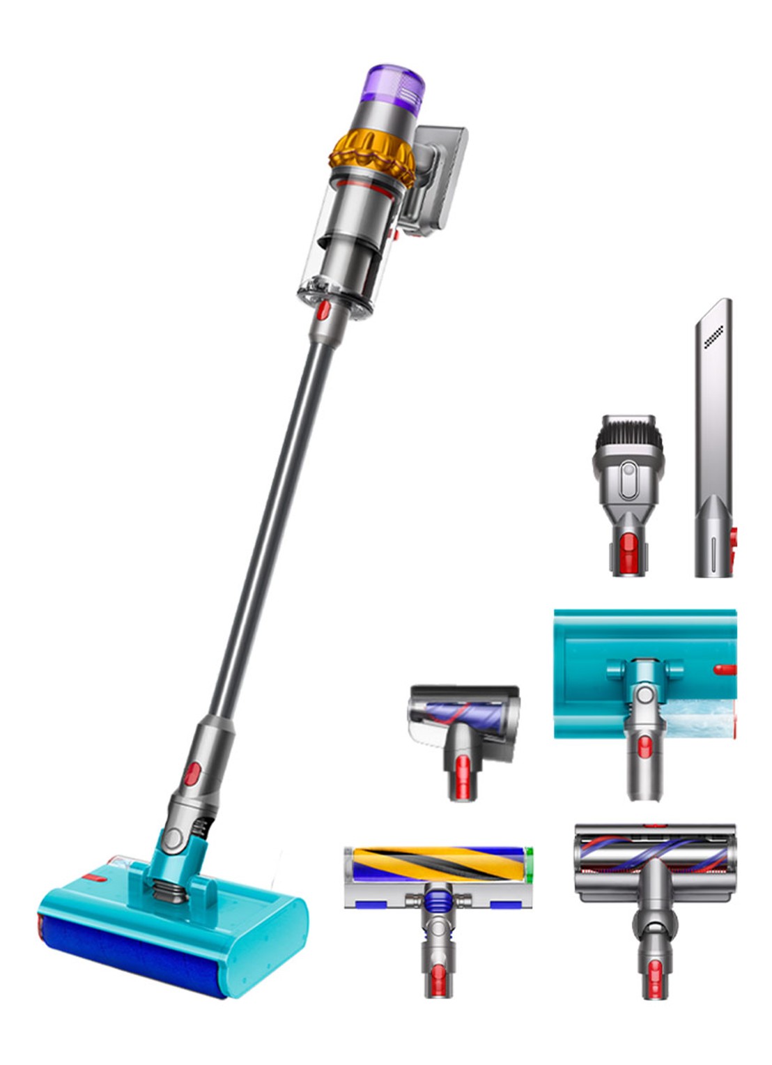 Dyson V15 Detect Submarine steelstofzuiger 127,6 cm - nikkel / geel  - voorkant undefined