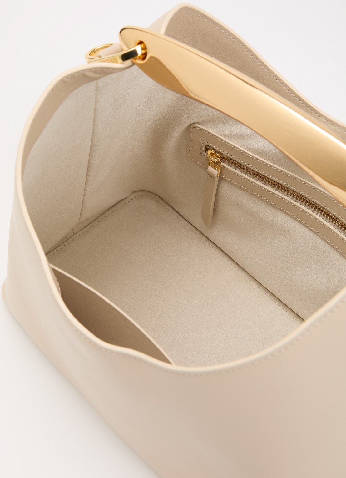 Elleme Boomerang S handtas van leer met afneembare schouderriem - detail 2 beige