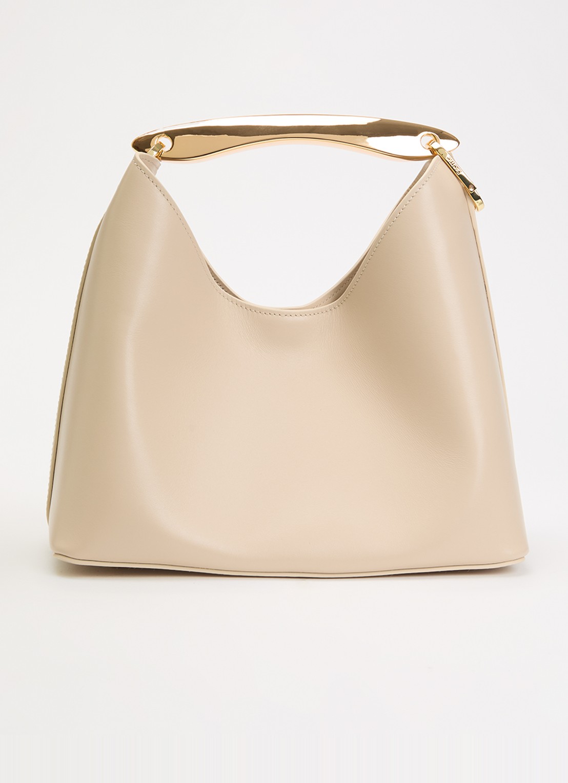 Elleme Boomerang S handtas van leer met afneembare schouderriem - voorkant 6 beige