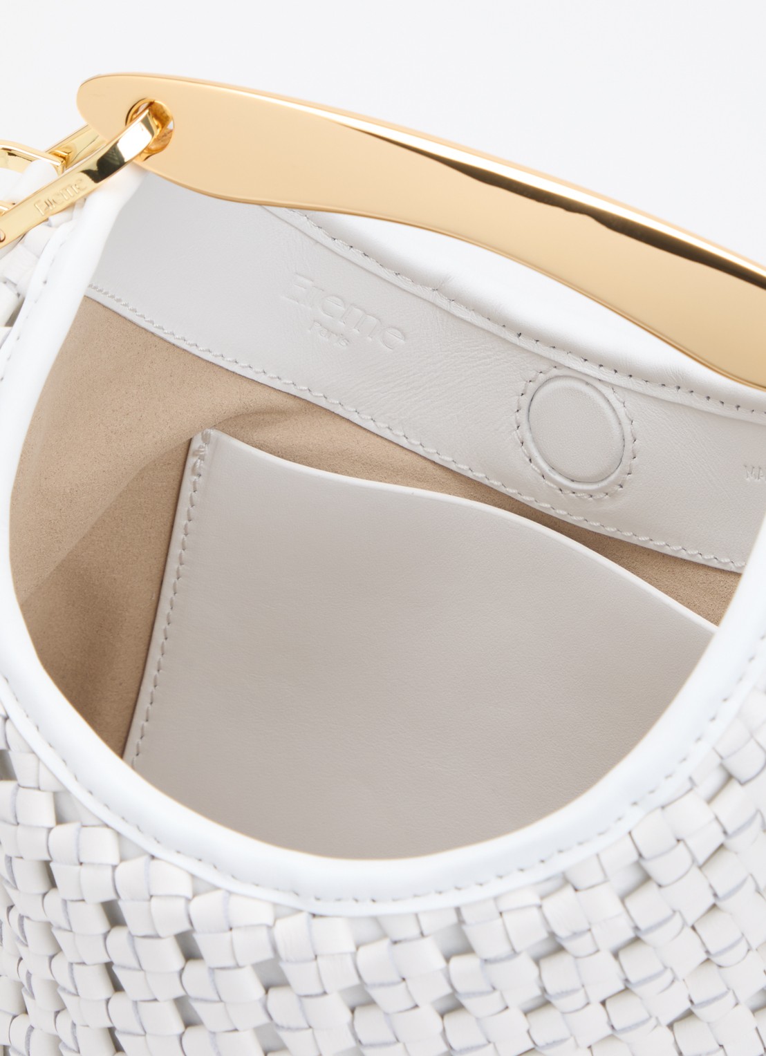Elleme Boomerang  S handtas van leer met afneembare schouderriem - detail 2 wit